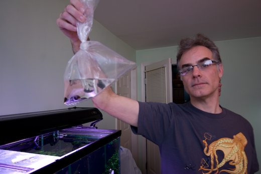 Mike holding the snails