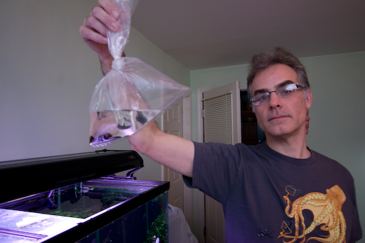 Mike holding the snails